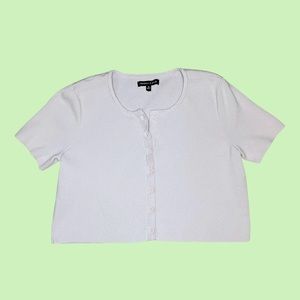 Pacsun Kendall and Kylie collection baby pink button up crop top